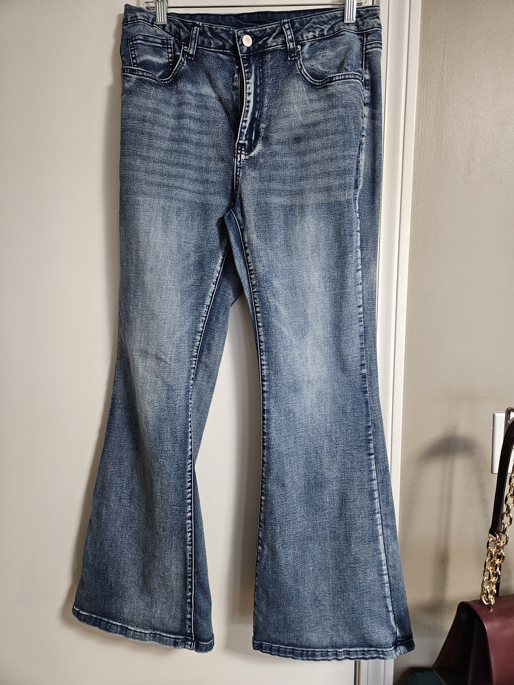High-Rise Light Blue Flare Jeans for Women
